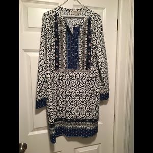 Cute patterned blue and white dress